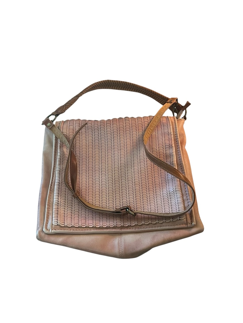 Free People boho bohemian Neutral Woven Flap Shoulder Bag